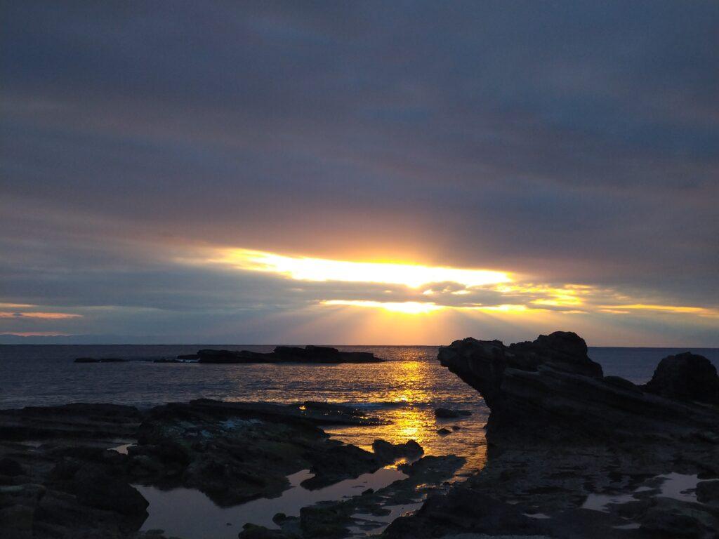 荒井浜の夕日