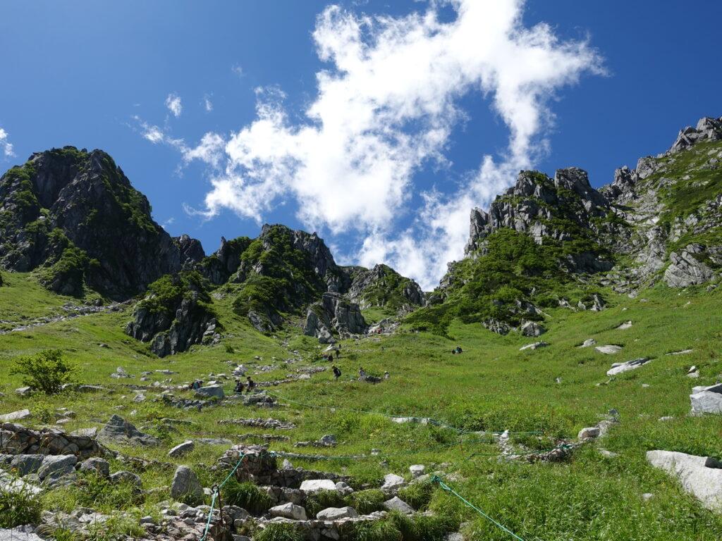 垂直に近い山道