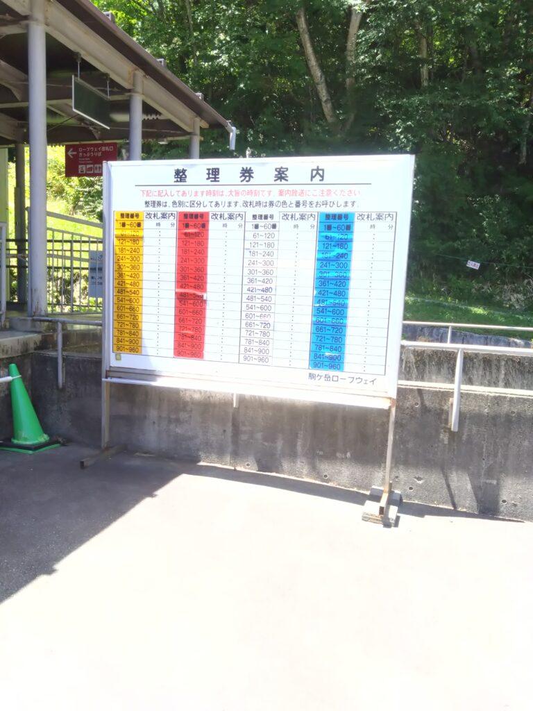整理券案内