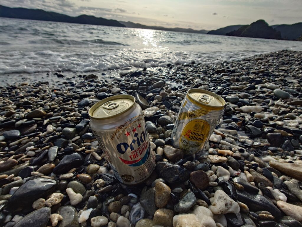 海を見ながら一杯